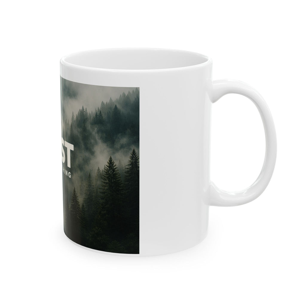 Misty Forest Landscape Mug | 4EST Clothing Logo Ceramic Mug