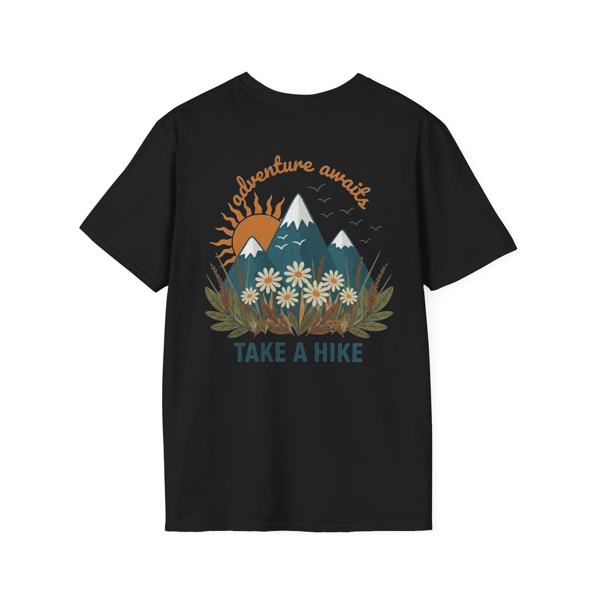 Adventure Awaits!  Ladies Mountain Floral Outdoor Tee