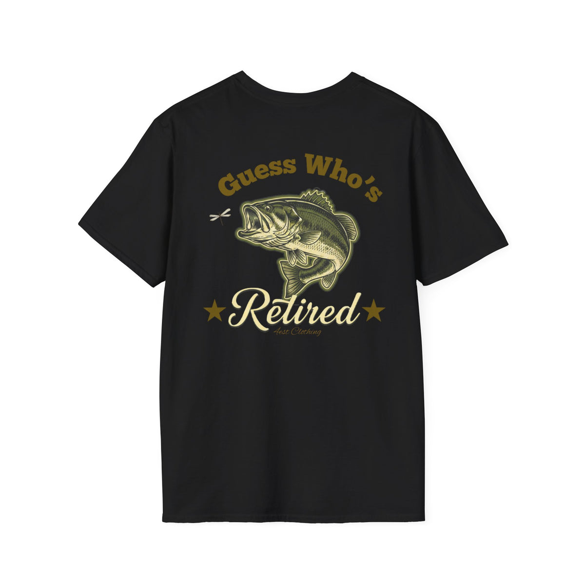 BACKPRINT- 'Guess Who's Retired'! Broken in feel, Fishing Tee