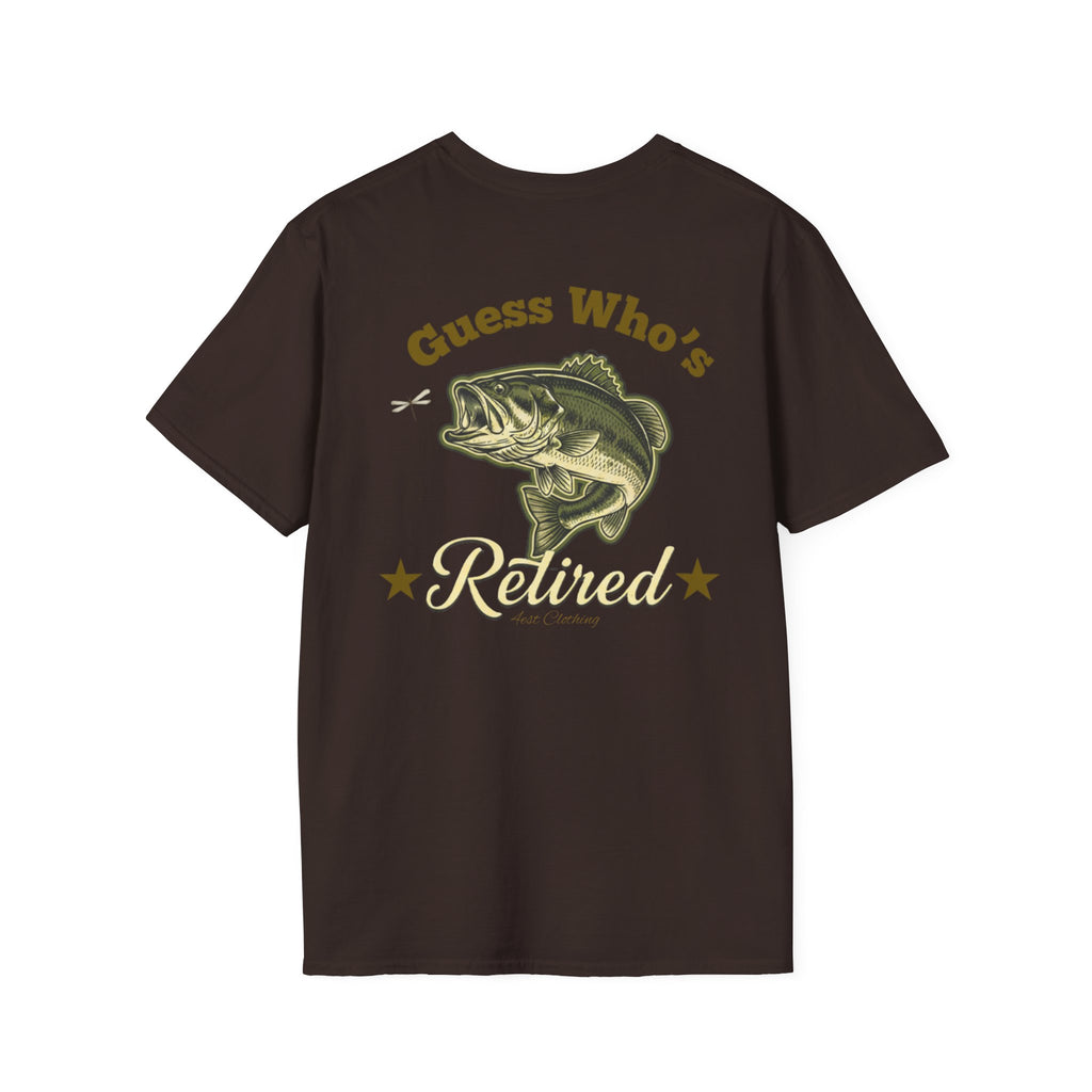 BACKPRINT- 'Guess Who's Retired'! Broken in feel, Fishing Tee