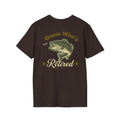 BACKPRINT- 'Guess Who's Retired'! Broken in feel, Fishing Tee