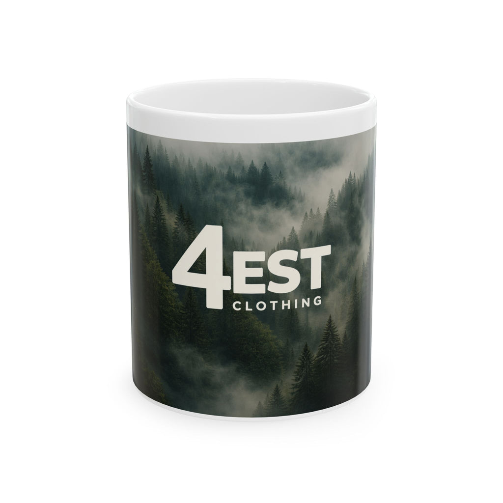 Misty Forest Landscape Mug | 4EST Clothing Logo Ceramic Mug