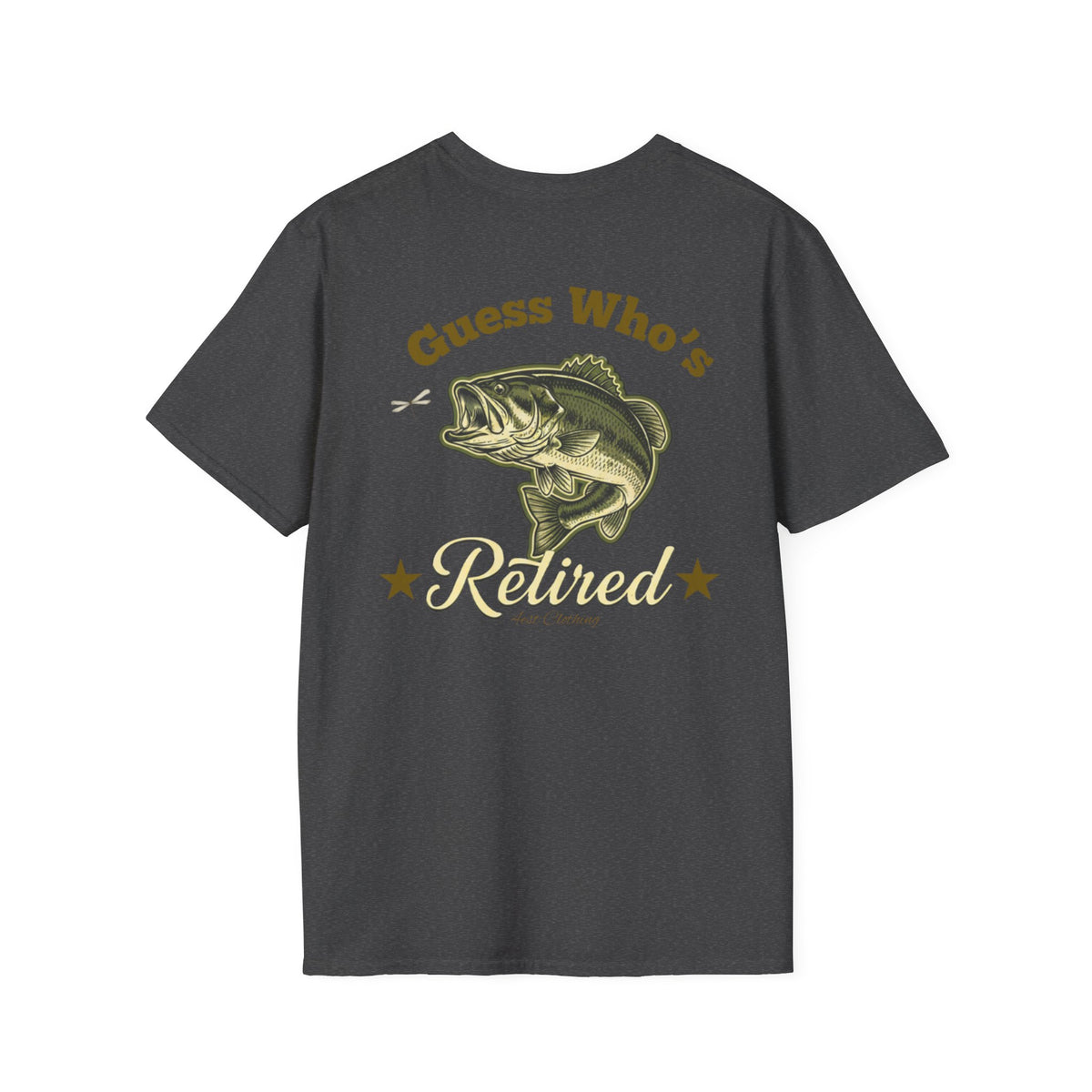 BACKPRINT- 'Guess Who's Retired'! Broken in feel, Fishing Tee