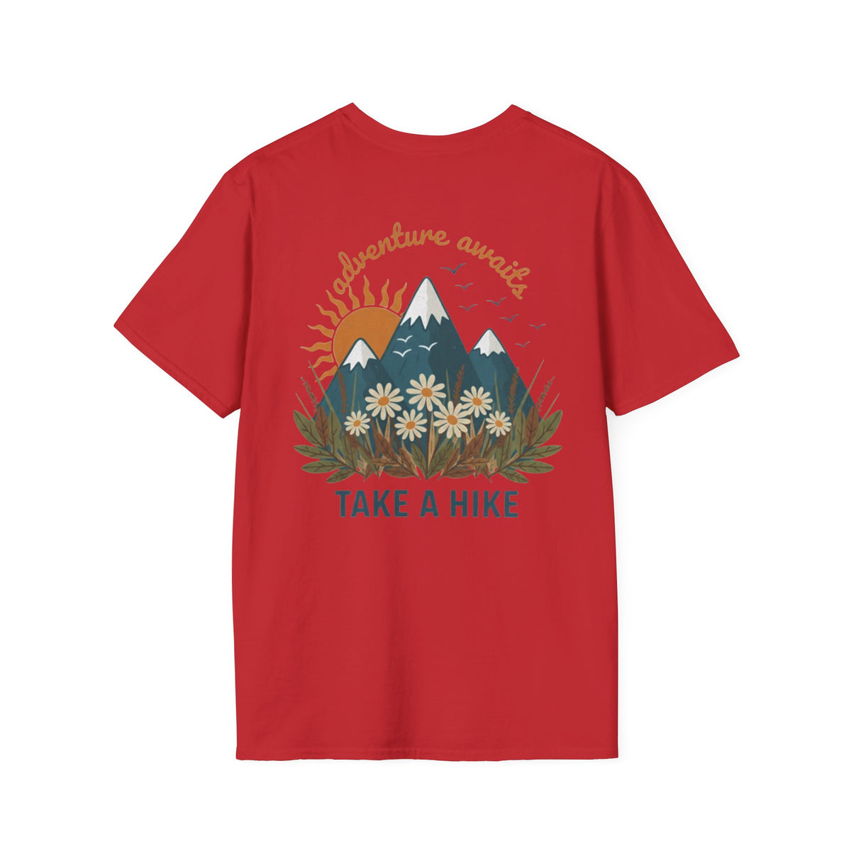 Adventure Awaits!  Ladies Mountain Floral Outdoor Tee
