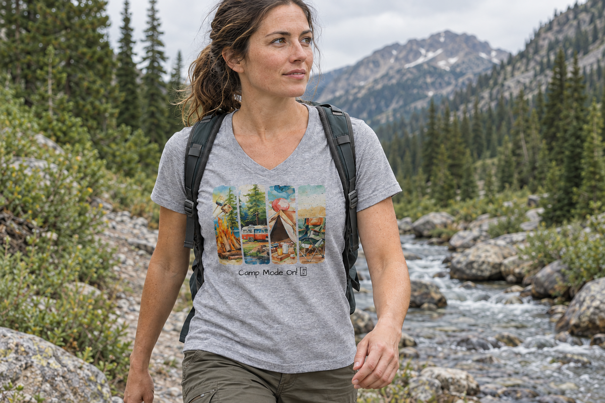 Camp Mode on! Ultra soft V-Neck Ladies