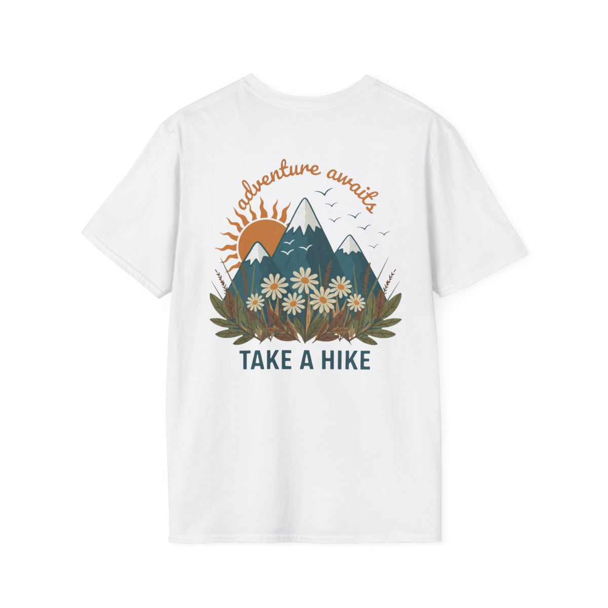 Adventure Awaits!  Ladies Mountain Floral Outdoor Tee