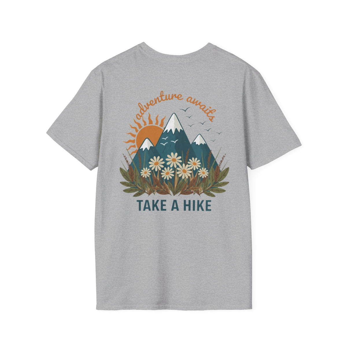 Adventure Awaits!  Ladies Mountain Floral Outdoor Tee