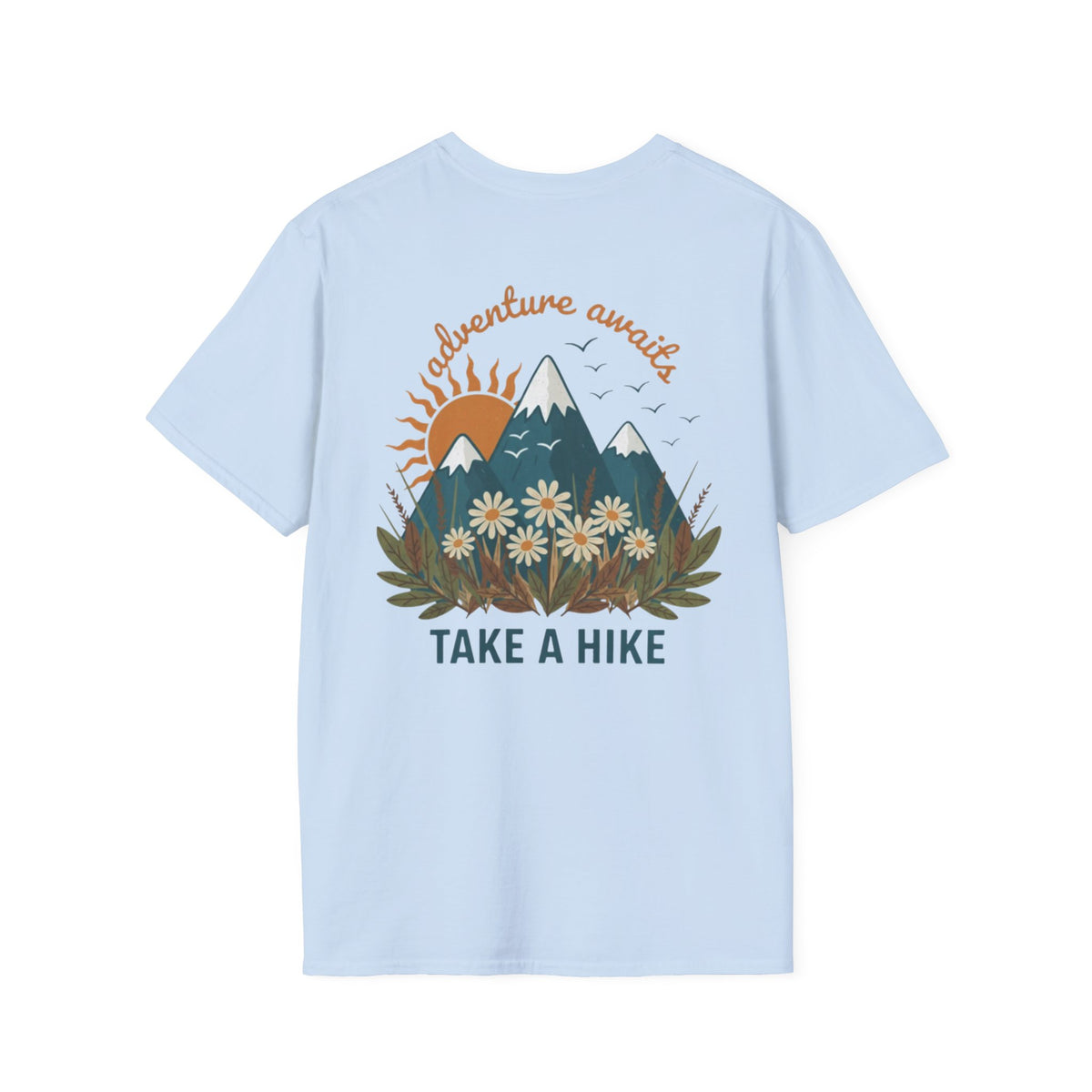Adventure Awaits!  Ladies Mountain Floral Outdoor Tee