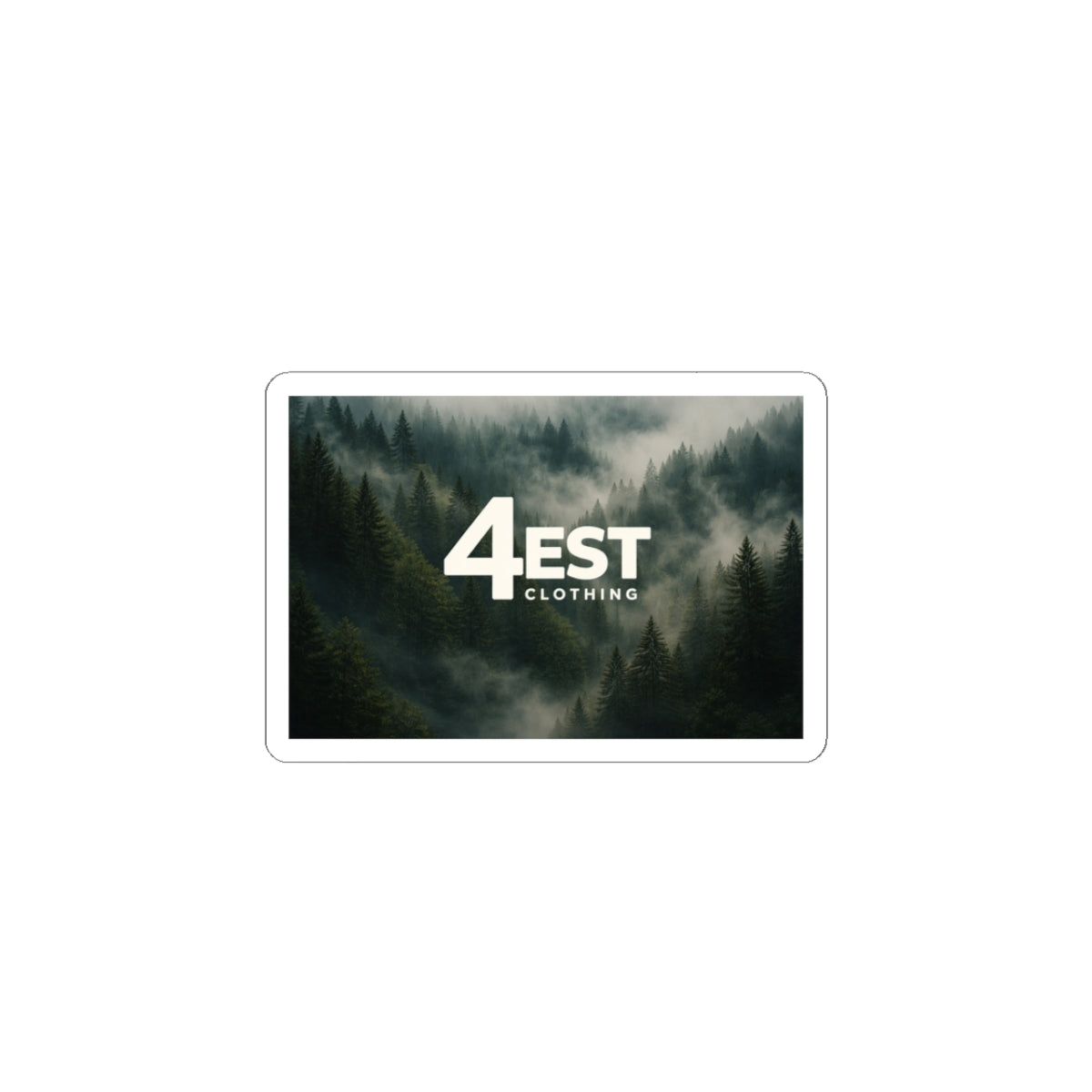 Foggy Pine Forest 4EST Logo Sticker | Kiss-Cut Vinyl