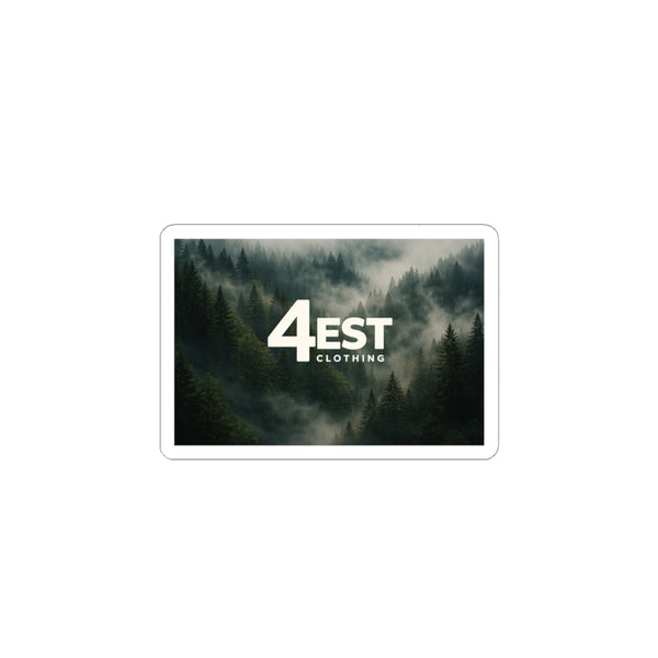 Foggy Pine Forest 4EST Logo Sticker | Kiss-Cut Vinyl