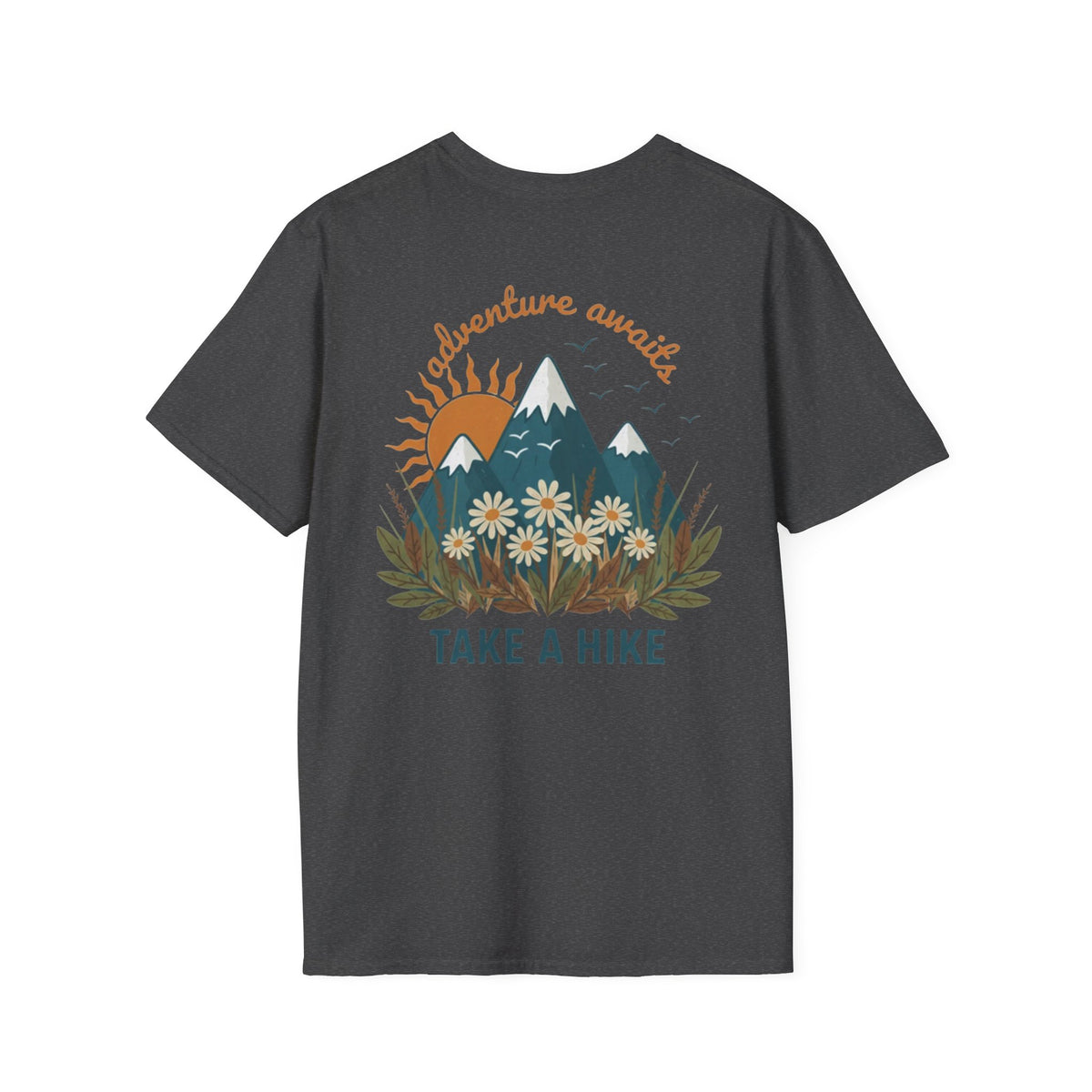 Adventure Awaits!  Ladies Mountain Floral Outdoor Tee