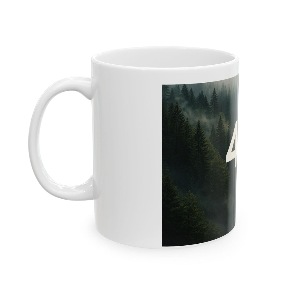 Misty Forest Landscape Mug | 4EST Clothing Logo Ceramic Mug