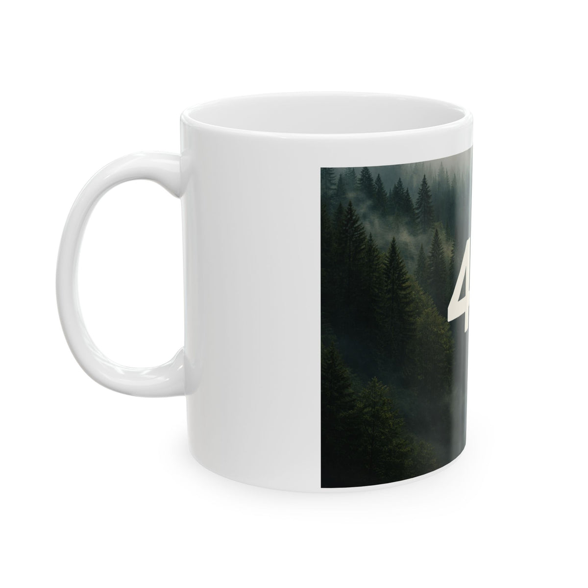 Misty Forest Landscape Mug | 4EST Clothing Logo Ceramic Mug