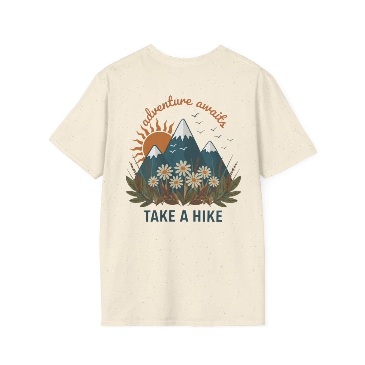 Adventure Awaits!  Ladies Mountain Floral Outdoor Tee