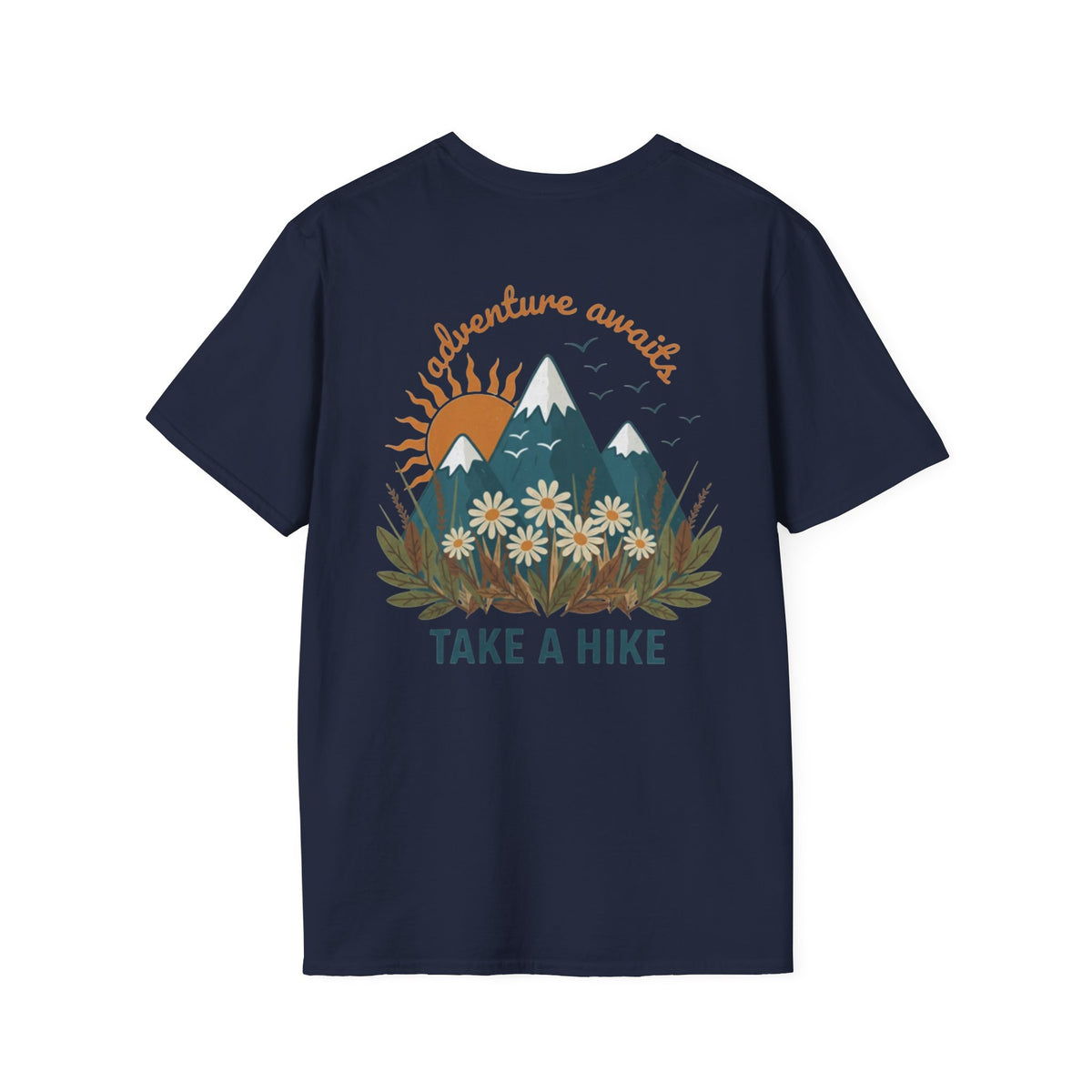 Adventure Awaits!  Ladies Mountain Floral Outdoor Tee