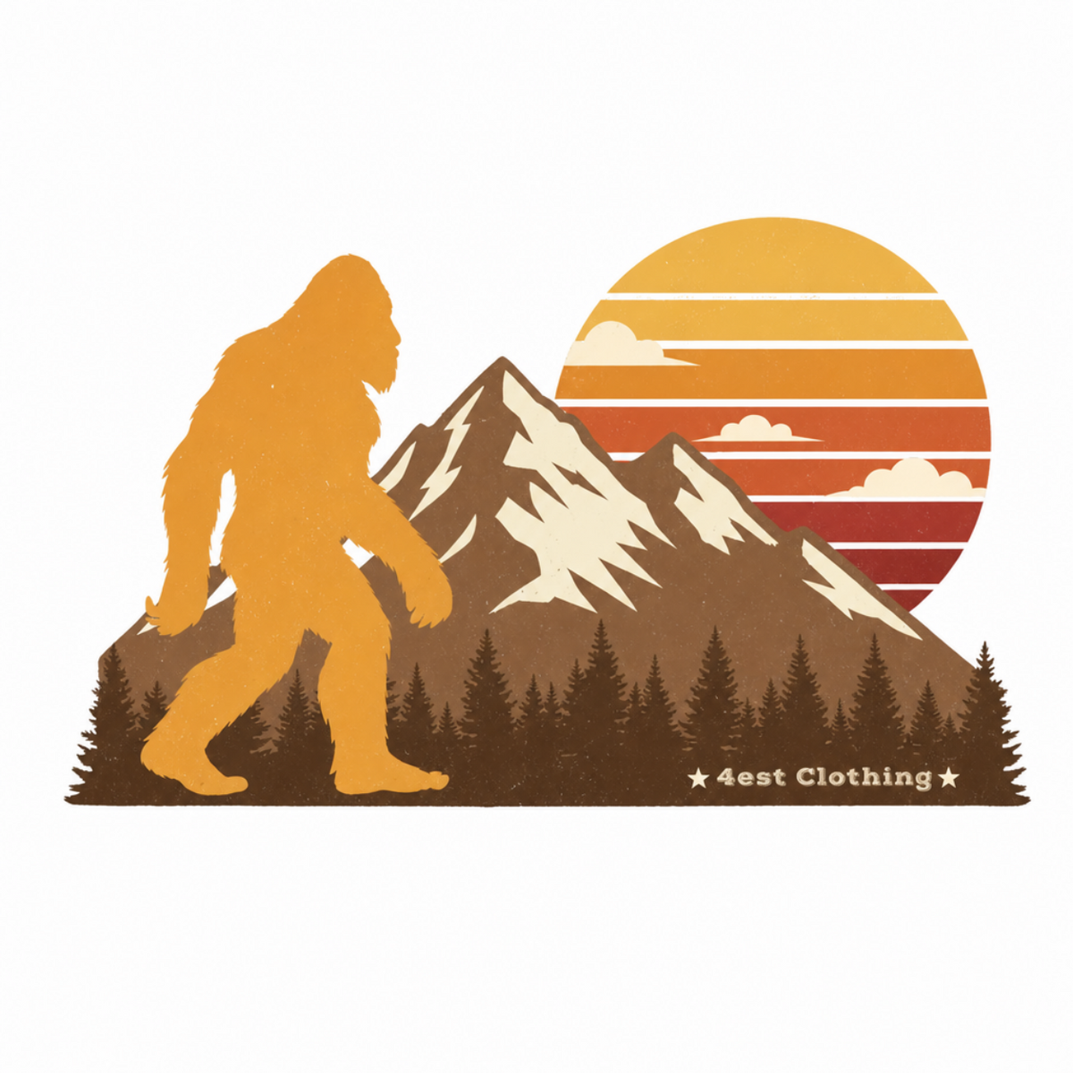 BACKPRINT- Bigfoot Mountain Sunset Graphic T-Shirt