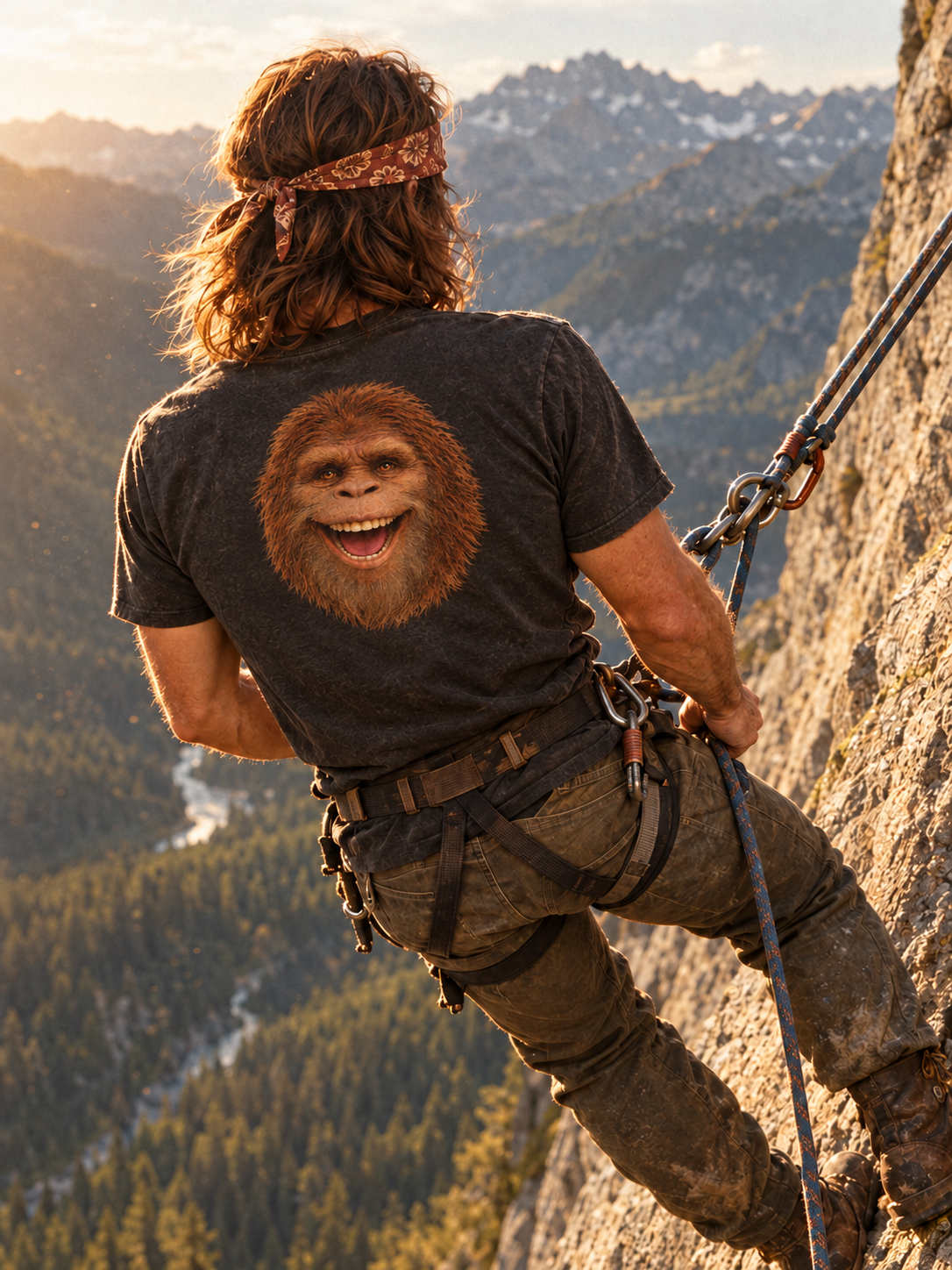 BACKPRINT- Happy Hairy Guy.