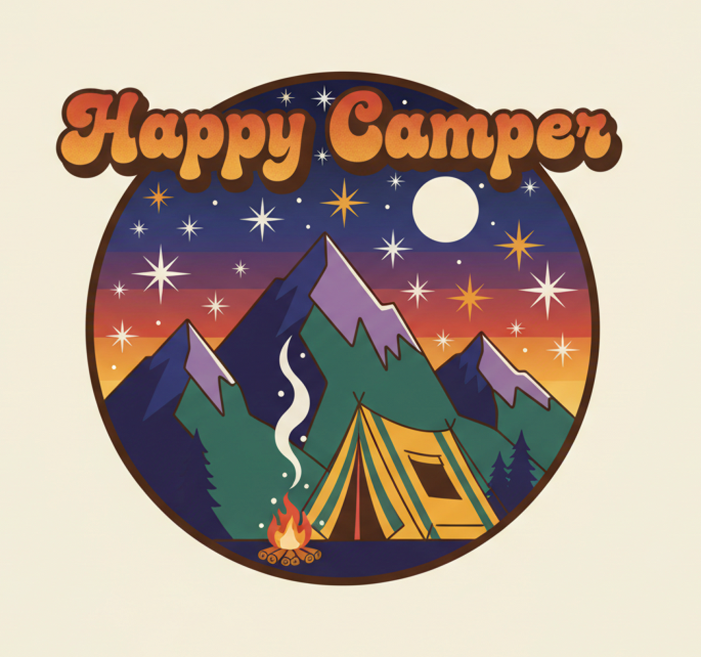 BACKPRINT, Happy Camper, Retro Vibe
